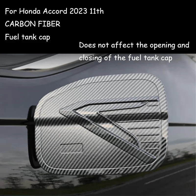 For Honda Accord 11th 2023 Carbon fiber/Electroplated silver stainless steel Fuel tank cap Cars accessories