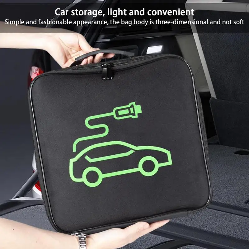 Car Charging Cable Storage Bag Electric Vehicles Storage & Organizer For Cable Cords Hoses Fire Retardant EV Charging Cable Bags