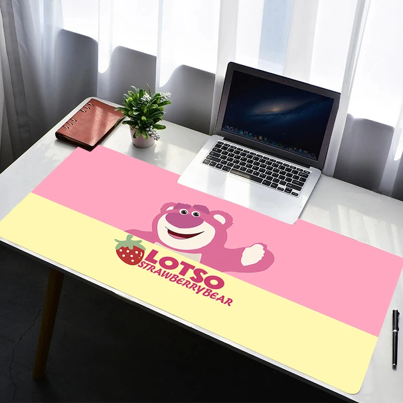 

Mouse Pad Laptop Non Slip Extended Desktop Mouse Mat PC Anime Keyboard Pad Strawberry Bear L-lotso Gaming Accessories Mousepad
