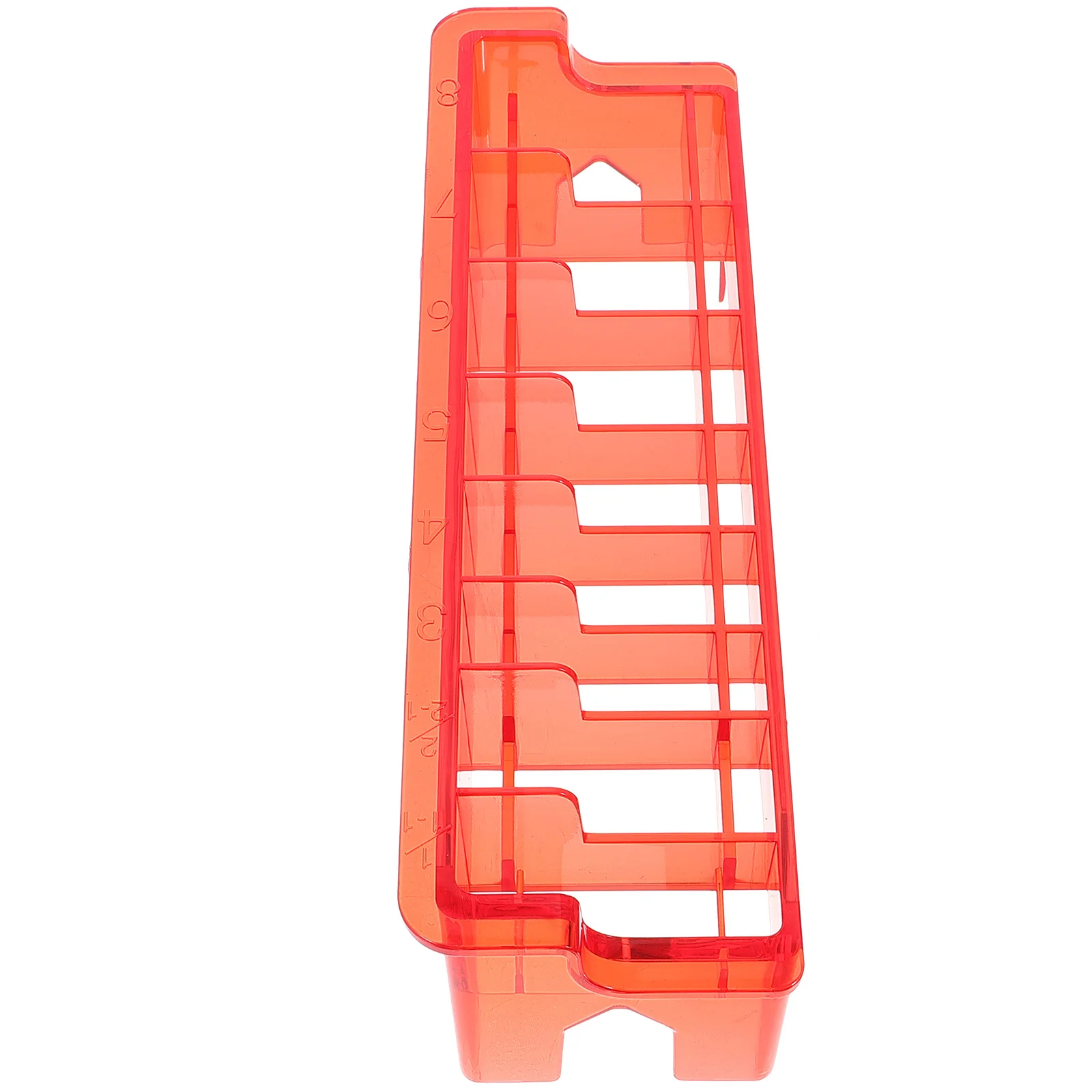 

Hair Clipper Storage Box Red Plastic Guide Comb Holder Adjustable Guards Combs Rectangular Durable Barber Tool Organizer