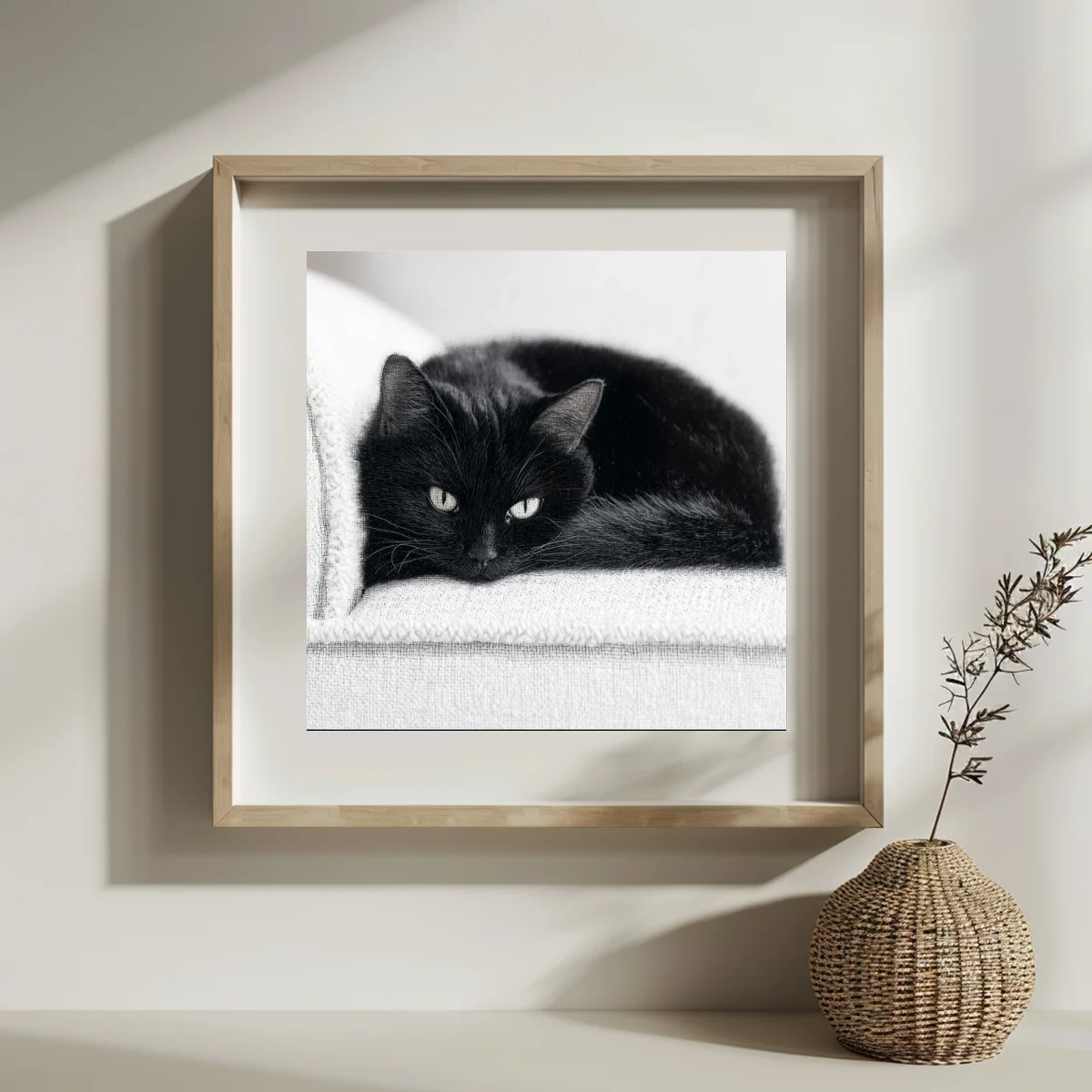 1pc 30X30CM/11.8inch The Black Cat on the Sofa Stamped Cross Stitch Kit DIY Kit 11CT/14CT Eco-Cotton Thread New Arrival
