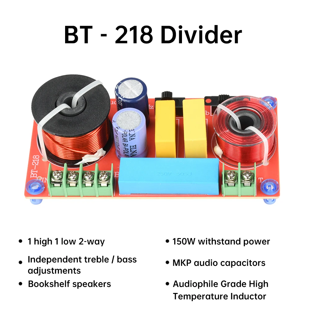 150W HiFi Bookshelf Speaker Crossover Adjustable 2-Way High Low Frequency Divider Filter For DIY Speaker Modification