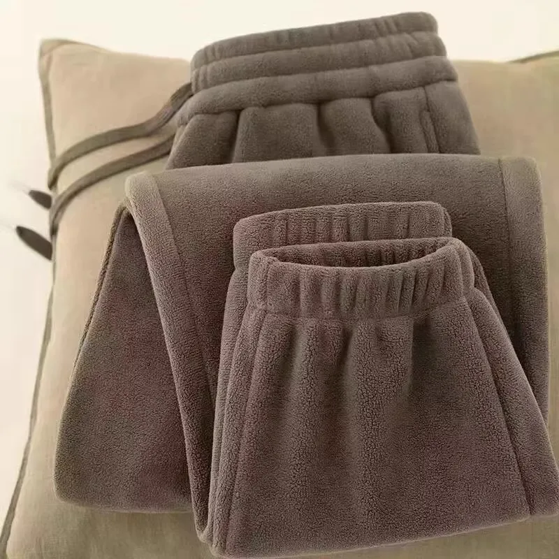 Pantaloni casual foderati Fce termici Loing Fce bifacciali da uomo Pantaloni lunghi autunno inverno di colore puro Comodo maglione...