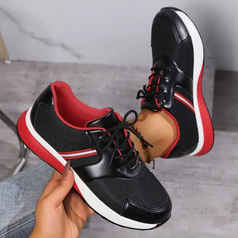 

Women's Spring Sneakers Large Size Breathable Non-slip Thick Bottom Round Toe Lightweight Soft Sole Shoes Footwear