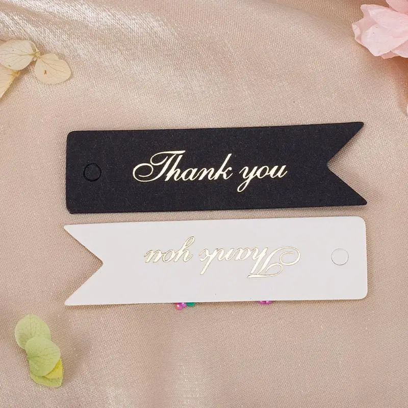 50 Stück Schwarz-Weiß Papierkarten Handgemachte Geschenkverpackung DIY Schmuckzubehör Preisetiketten Bronzestempel Dankesanhänger – Detail 7