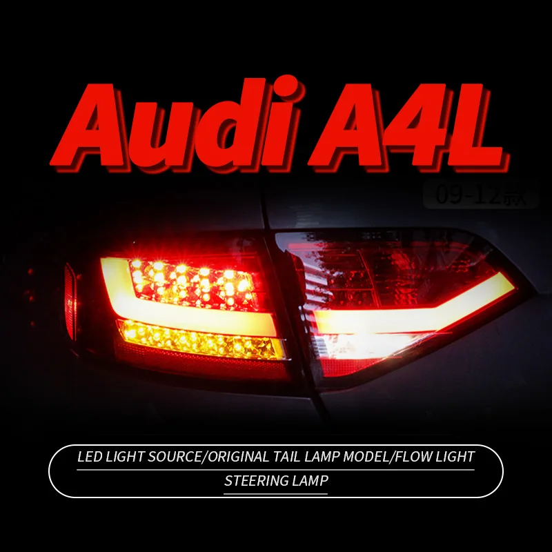 Car LED Tail Light Taillight For Audi A4 B5 2009-2012 LED Rear Running Light + Brake Lamp + Dynamic Turn Signal Auto Parts