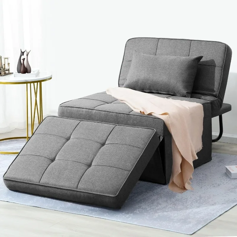 Sofa Bed,4 in 1 Multi Function Folding Ottoman Sleeper Bed,Modern Convertible Chair Adjustable Backrest Sleeper Couch Bed