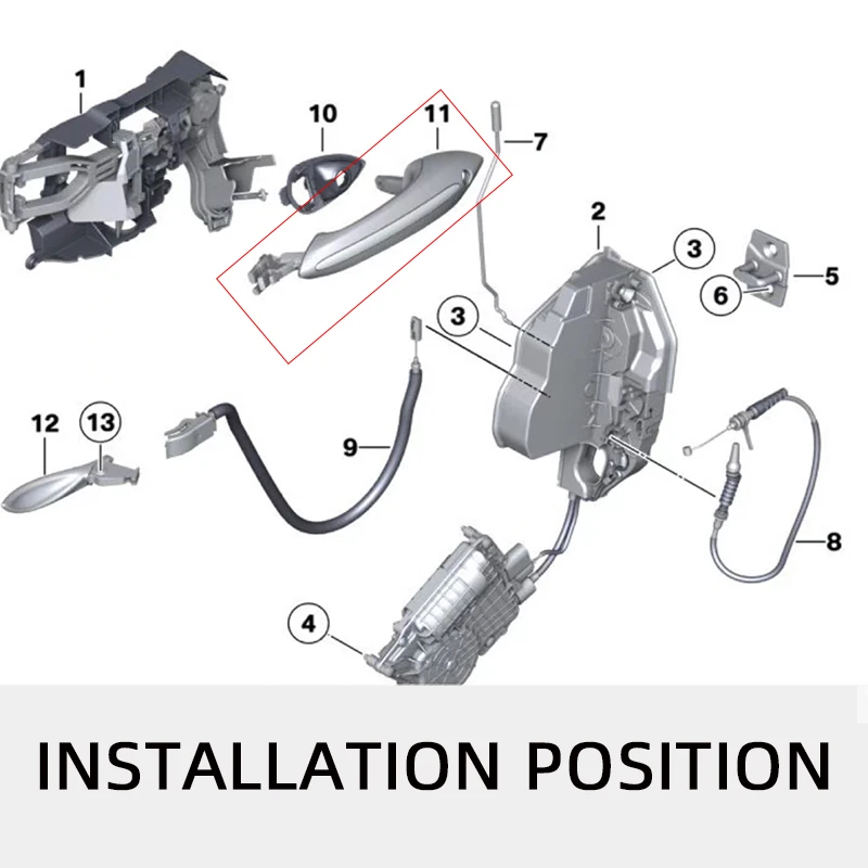 Komfort-Türgriff für BMW 5er und 7er Serie F01 F02 F06 F10 520d 520i 525d 528i 530d 530i 51217231931 – Detail 8