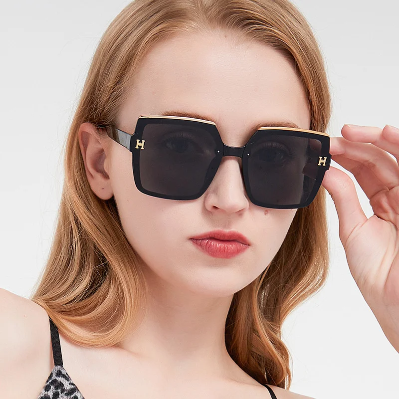 

New H Sunglasses Women's Sunglasses Men's Glasses Box Street Shoot Show ins Fashion Korean Fashion Sunclass