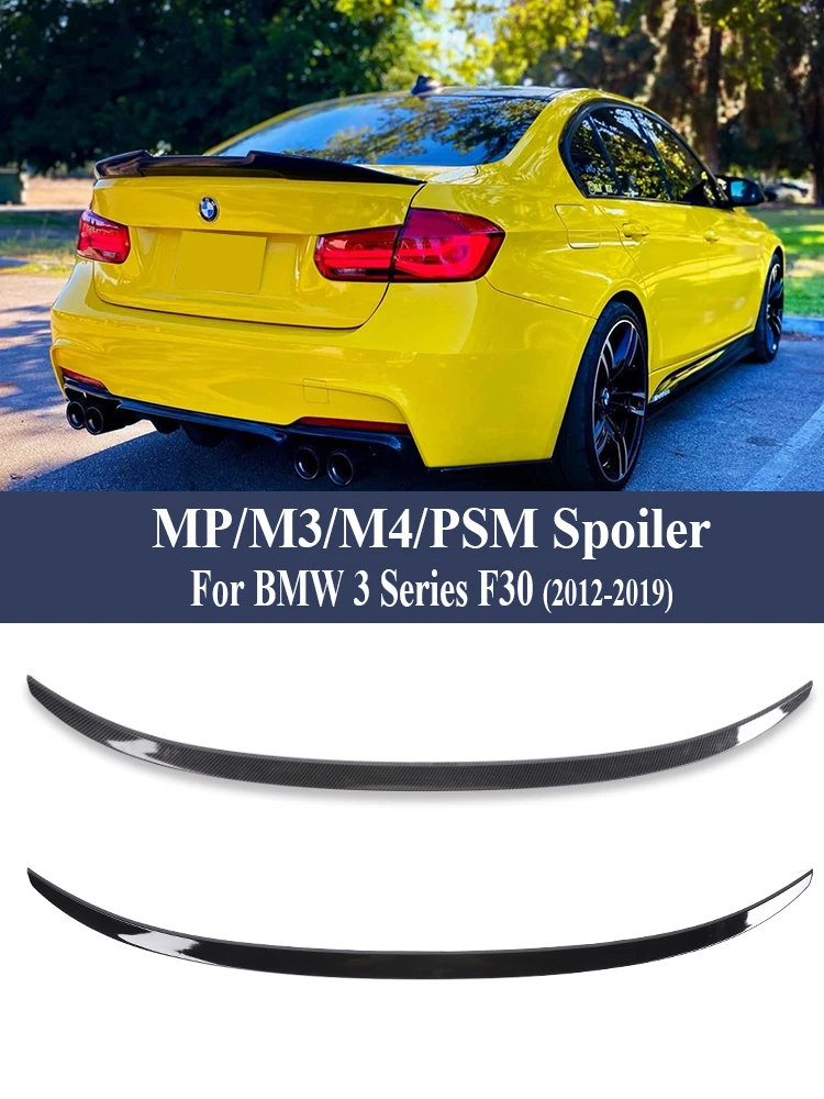 

Carbon Fiber Rear Bumper Spoiler Trunk Lip For BMW 3 Series F30 F31 F35 2012-2019 MP M4 PSM Style Wing Splitter Gloss Black