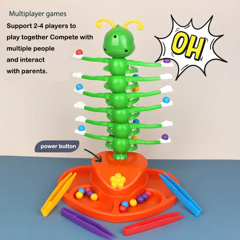 Children Fun Electric Swing Dancing Bug Toy Table Puzzle Game Caterpillar Shaking Toy for Fun Wiggle Dance Activities.