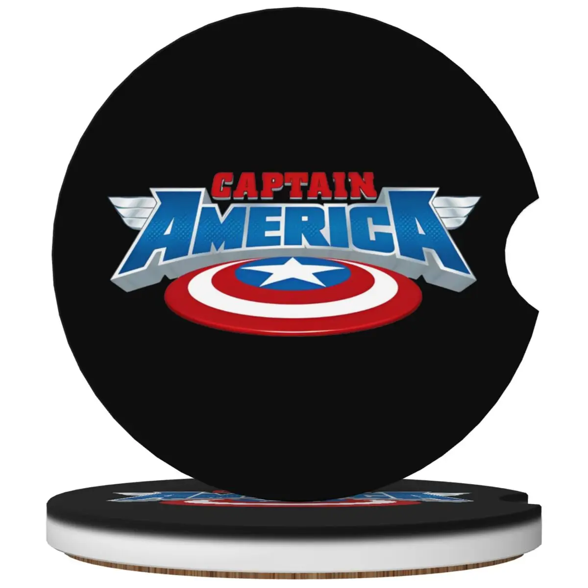 Kawaii Car Cup Coaster 2 Pack Captain America Car Interior Accessories Universal Recessed Car Cup Mats