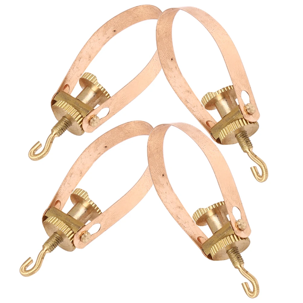 

4 Pcs Copper Thousand Jin Erhu String Adjusters Fine Tuners Metal Adjustable String Tools Parts Accessories Replacement