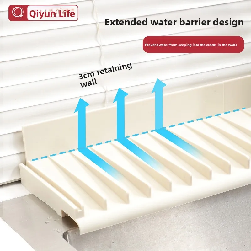 silicone faucet drain mat anti splash kitchen sink water barrier narrow edge slope drainage pad countertop splice mat for kitche
