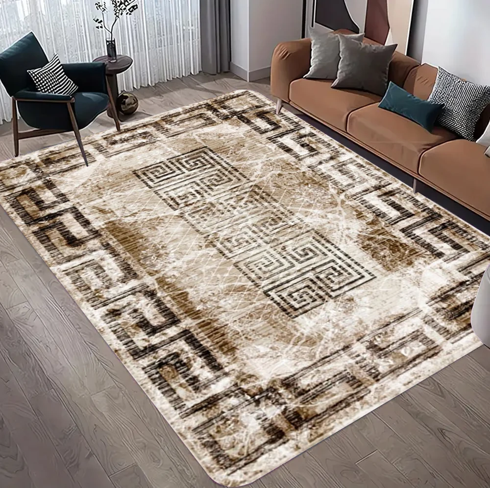 Light Luxury Rugs for Bedroom Anti-slip Bedside Rug Large Area Living Room Decoration Soft Carpet Washable Cloakroom Mat Blue