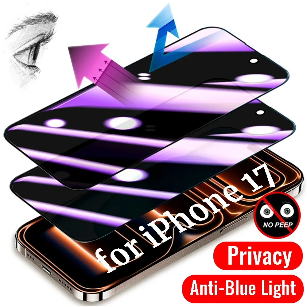 

Анти-синяя конфиденциальность для Apple Iphone 17 Pro Max, защитные пленки из закаленного стекла для Iphone 17 Pro Max, защитные передние пленки