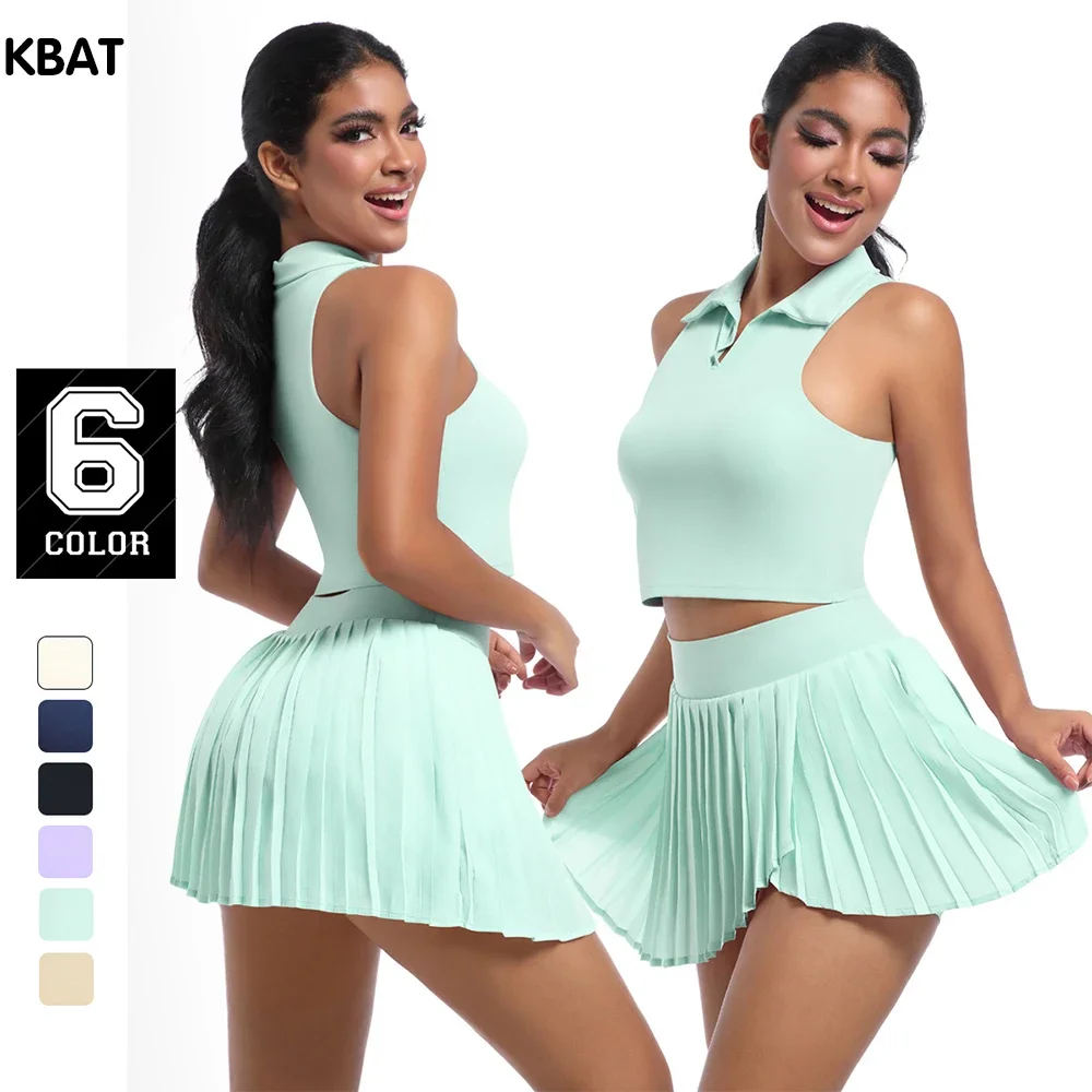 

2025 Women's New Summer Outdoor Leisure T-shirt Running Sports Yoga Fitness Clothing Set Breathable Yoga Naked Tennis Clothing