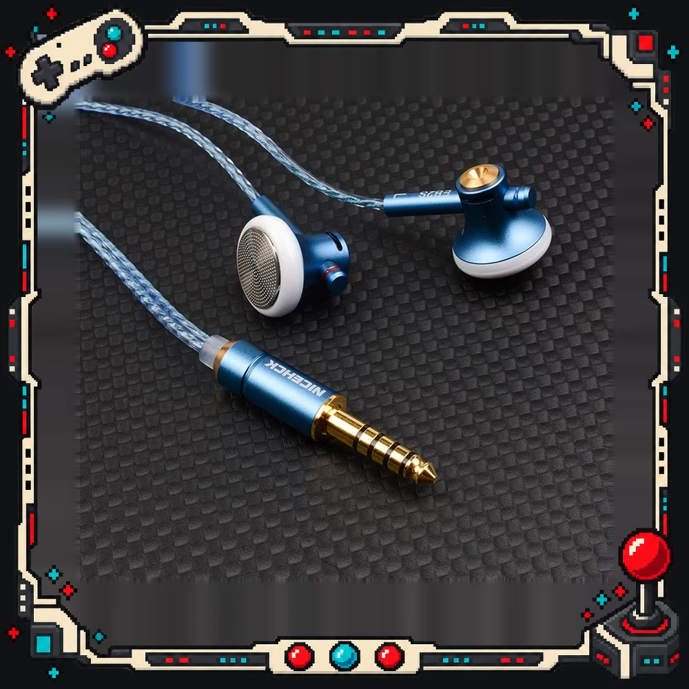 NICEHCK EB2S Pro Wired Earbuds HiFi Flat Head Earphones 15.4mm Dynamic Driver LCP Diaphragm 32 Ohm Aluminum Alloy Housing