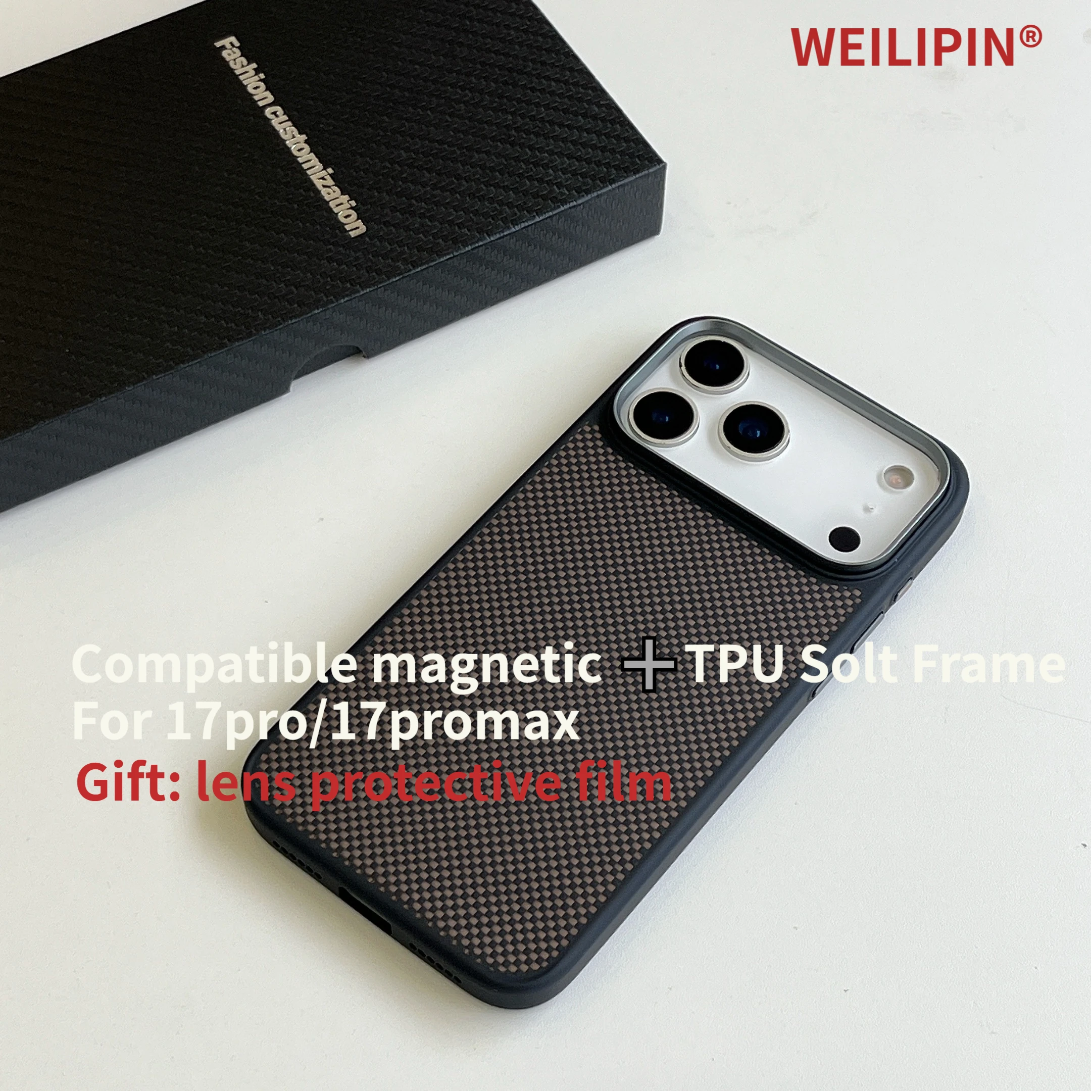 

Kevlar carbon fiber magnetic case for iPhone 17 pro Max/17 pro with camera button TPU aramid fiber cover Magsafe compatible