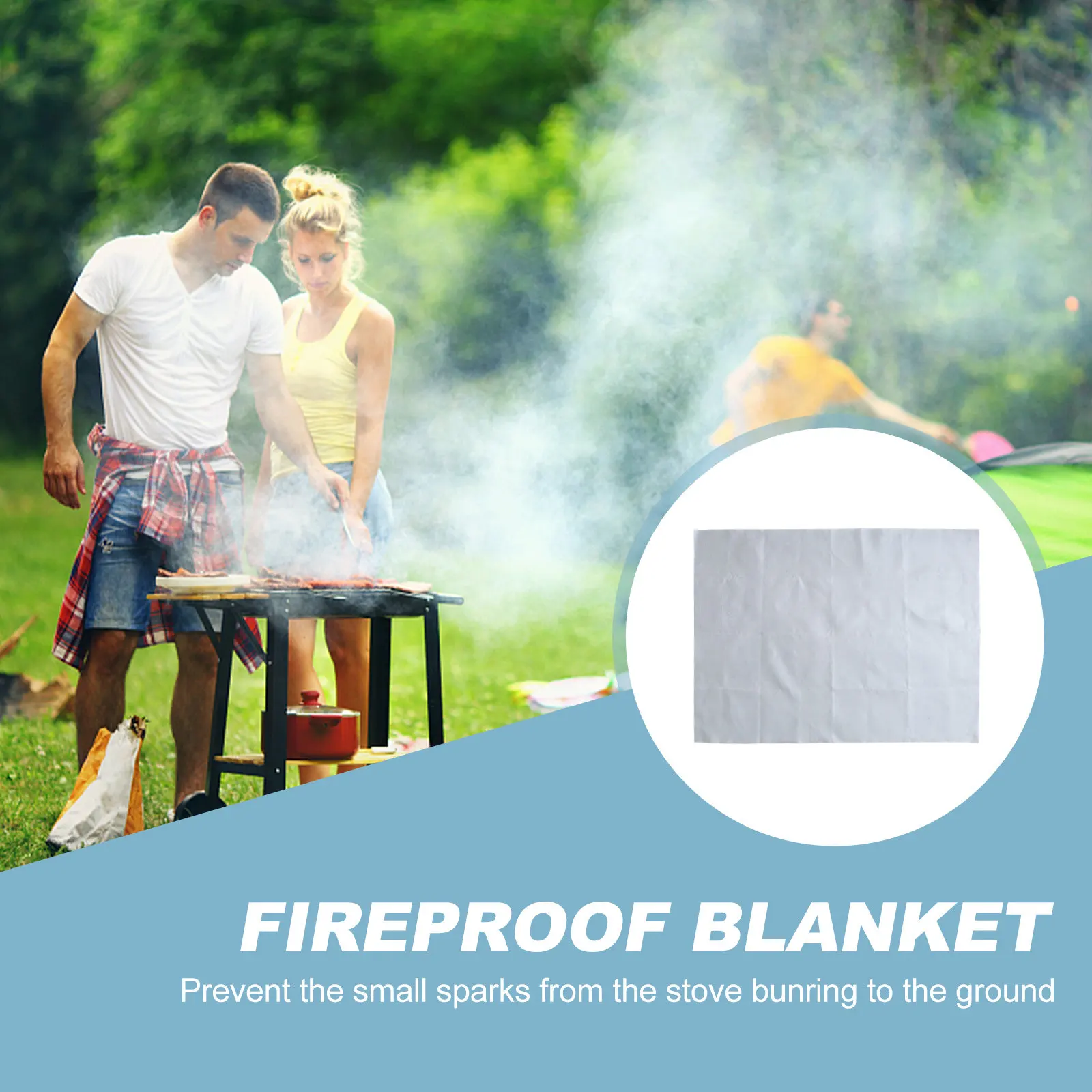 Heat Resistant Fire Blanket Multipurpose BBQ Grill Stove Spark Protection Mat Outdoor Camping Picnic Safety