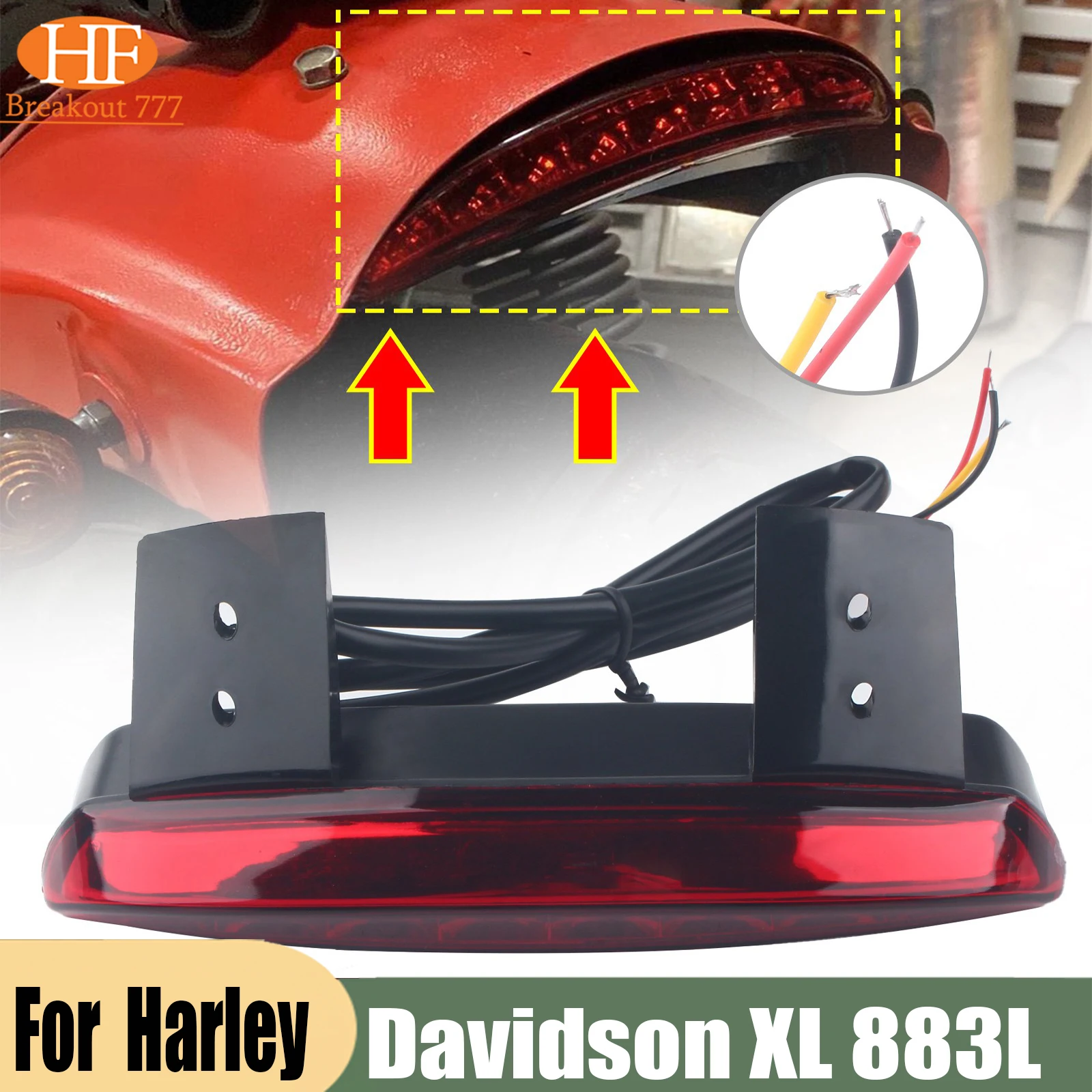 For Harley Davidson XL 883L Sportster Motorcycle Rear Fender LED Brake Tail Light Lamp Clear Bobber Chopper