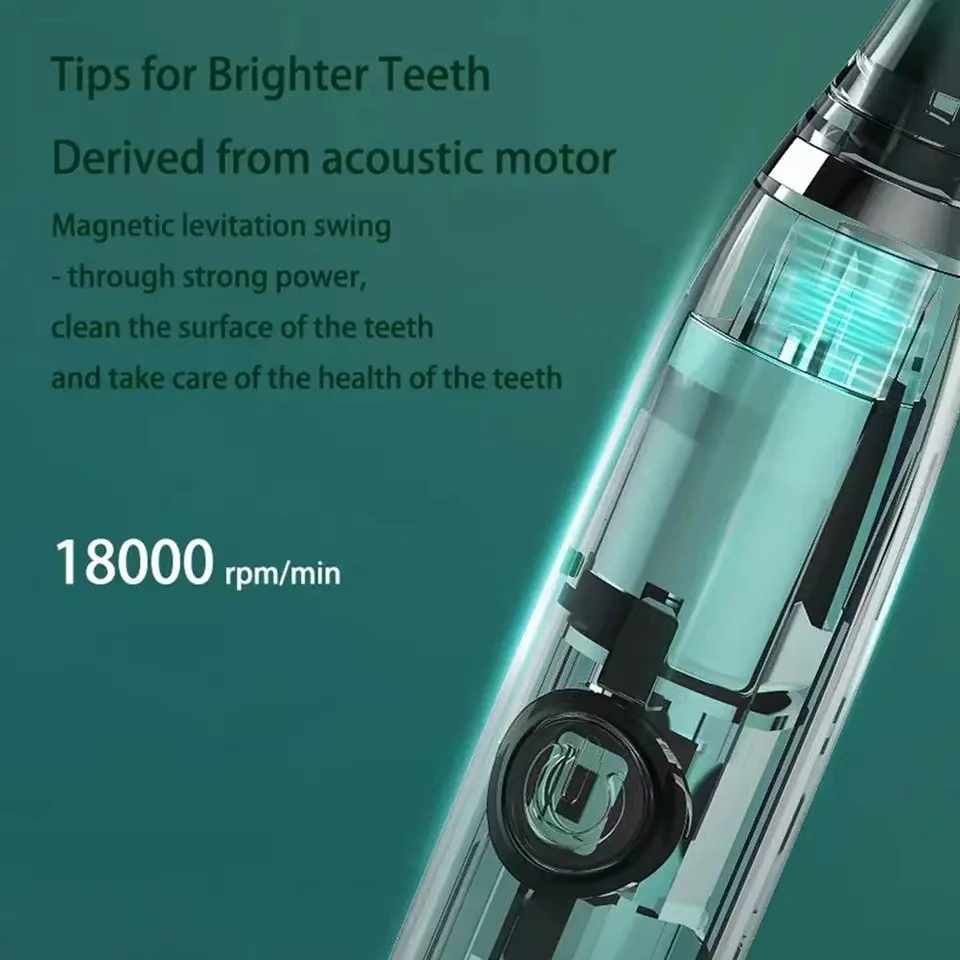 Sonic Electric Toothbrush for Adults Timer Teeth Ultrasonic Automatic Vibrator Whitening IPX7 Waterproof 4 Brush Head USB Type