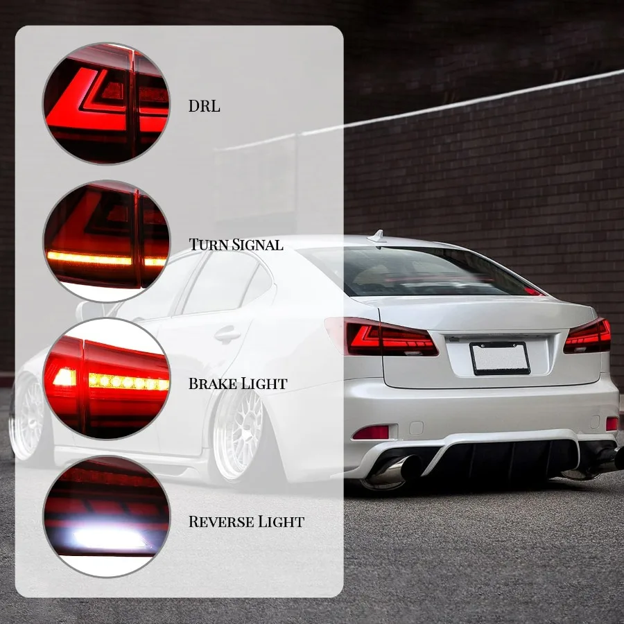 Achterlichten montage voor 20062013 Lexus Sedan XE20 IS250 IS350 ISF met opstartanimatie LED DRL-licht en sequentieel richtingaanwijzer