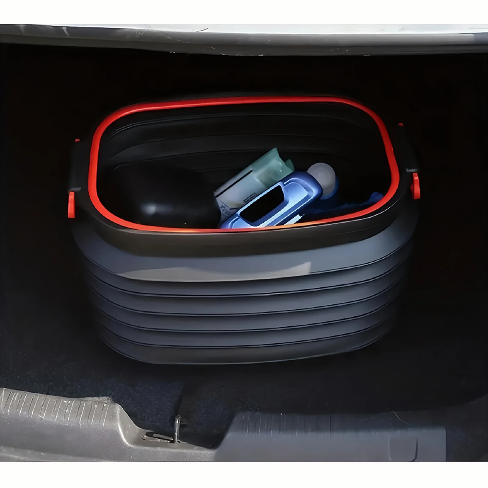 37L Car Trash Can with Handle Folding Bucket Foldable Telescopic Bucket Portable Car Trunk Organizer for Fishing Camping