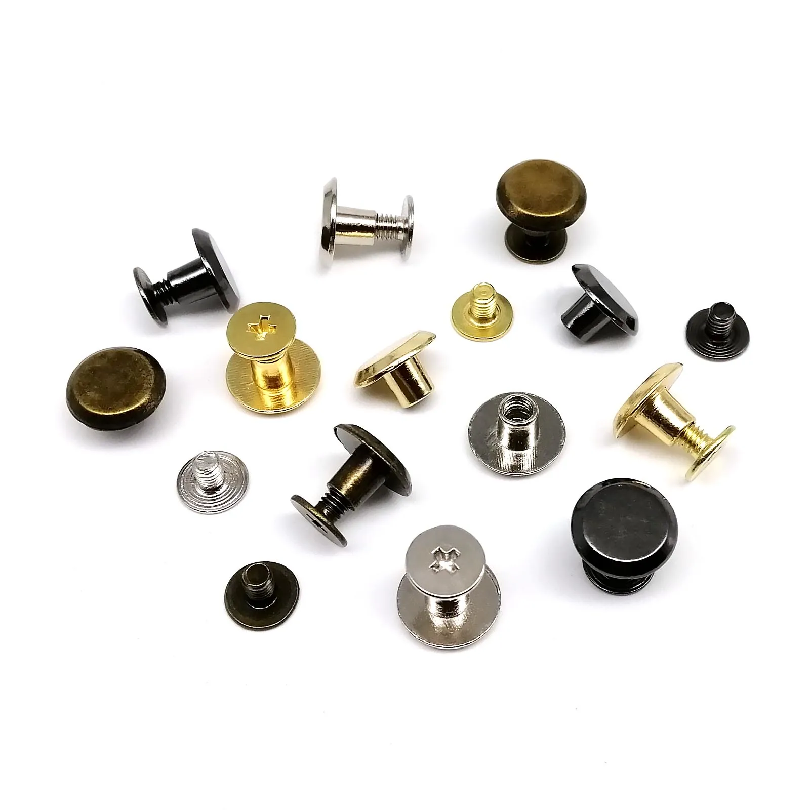 10 Stück Metall-Rundkopf, Durchmesser 10 mm, Schraubverschluss, Chicago-Schraube, Nagelbindung, Nietenbolzen für Leder, Umhängetasche, Gürtel, Riemen, Geldbörse – Detail 18