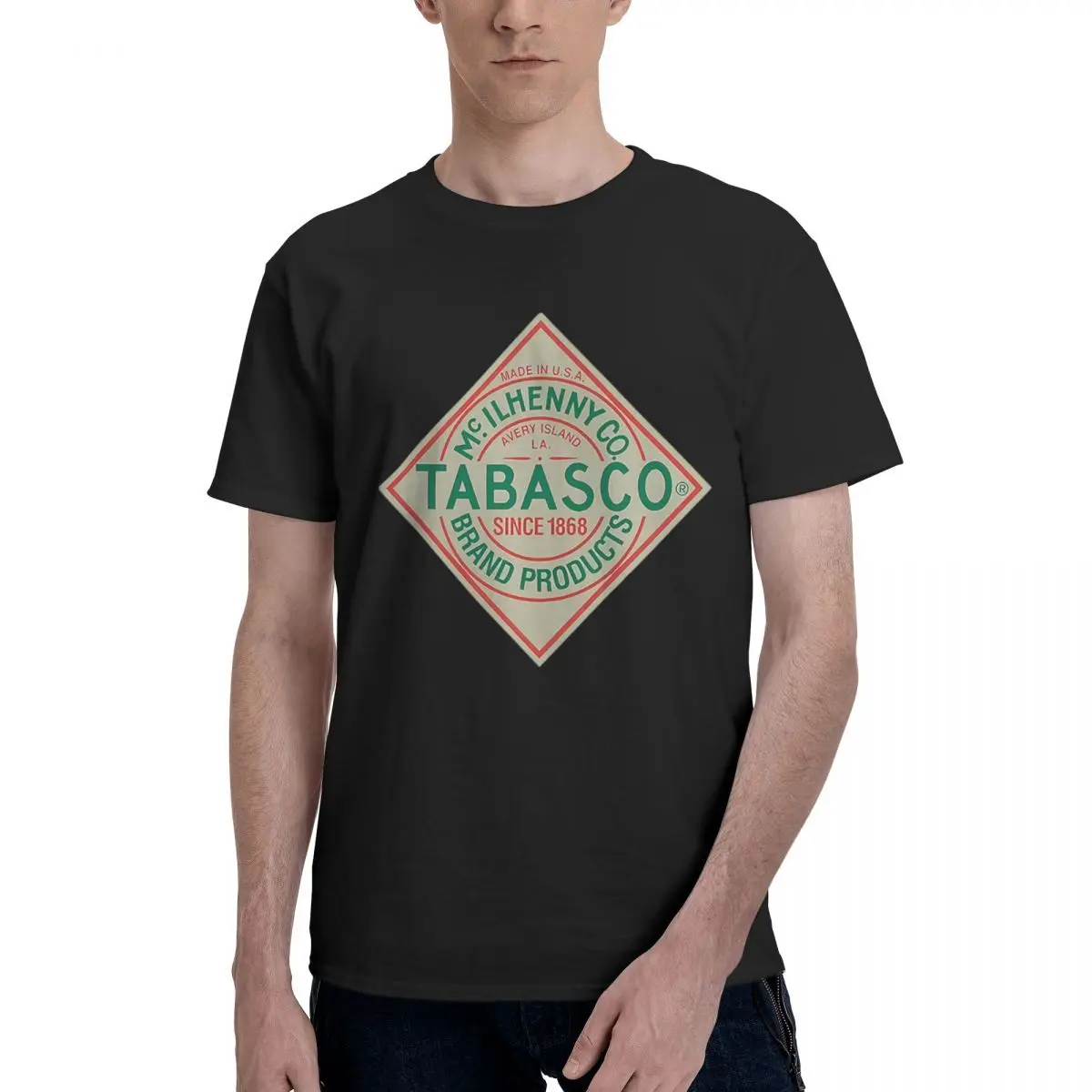 Tabasco Sauce Heather 100% Cotton Casual Breathable Confortable Tops Men's Clothing Deals Man Clothes