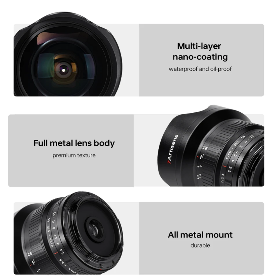 7artisans MF 7.5mm F3.5 Ultra Wide-angle APS-C DSLR Fisheye Lens Compatible with Canon EF Nikon F