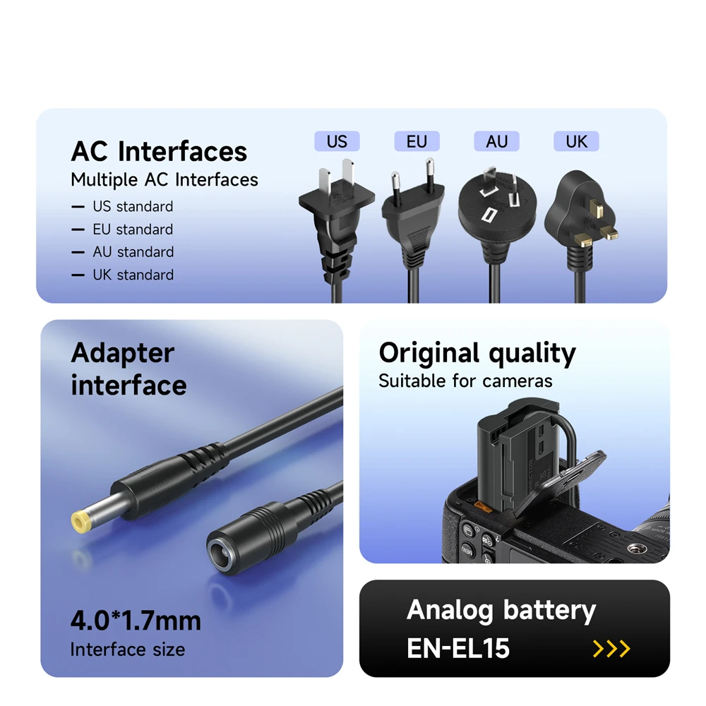 EN-EL15 EN EL15A Dummy Battery EH-5 EP-5B EP 5B DC Coupler AC Power Adapter USB-C PD Cable for Nikon D700 D750 D500 D600 D610