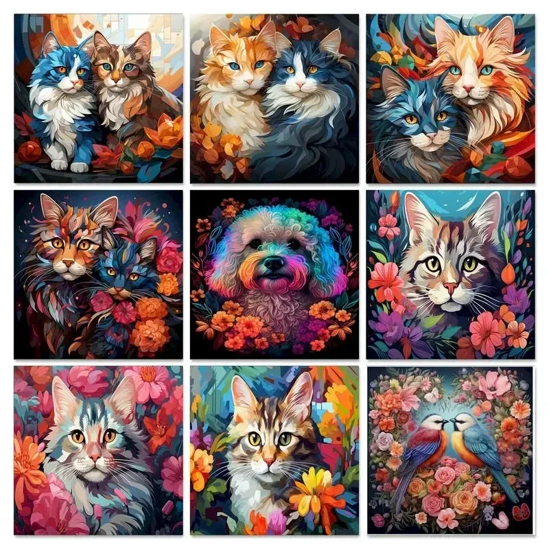 

614025 Paint by Number Color Animal Canvas Painting Hand Painting Kit for Adults Color by Number Wall Decor