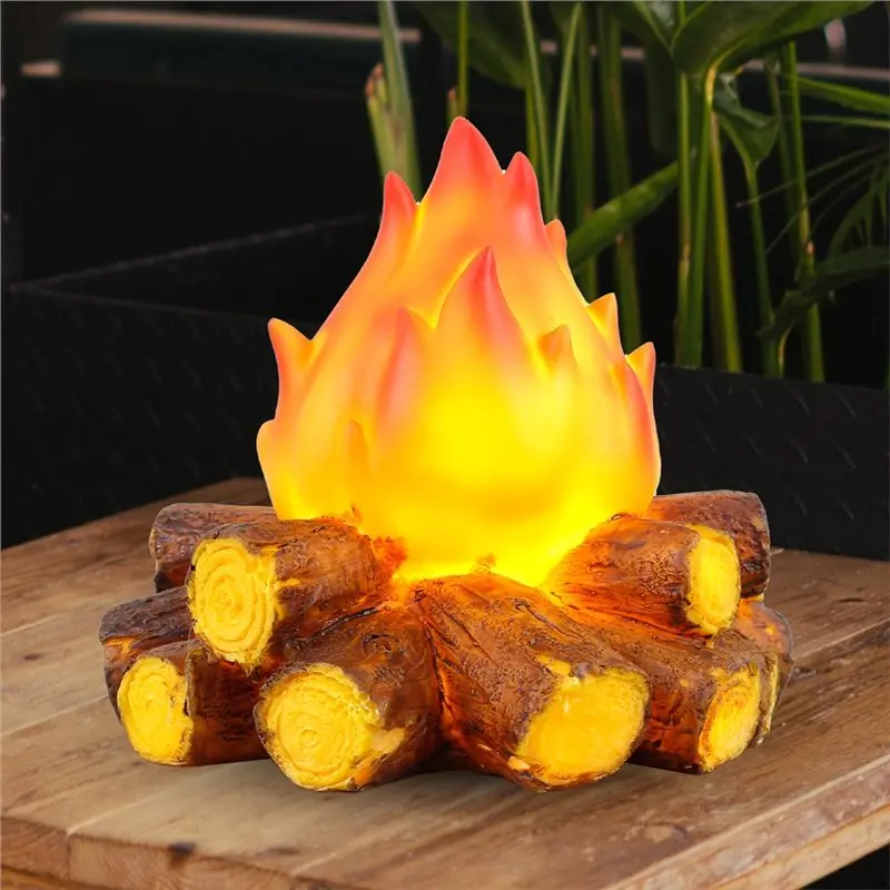 مصباح لهب الحطب المقلد LED مصمم للتخييم في الهواء الطلق وإضاءة ديكور داخلي #3