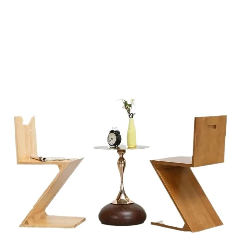 

Medieval chair replica designer dining chair creative solid wood backrest stool Z decorative creative stool