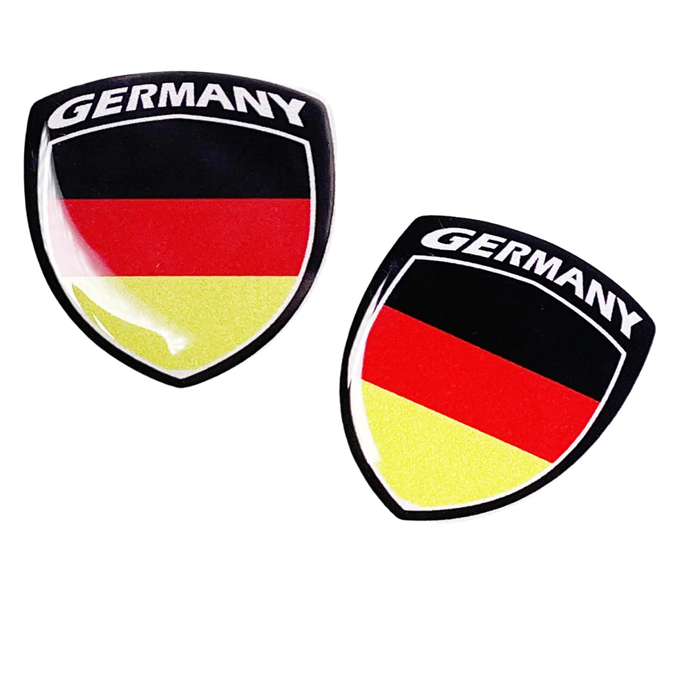 2 × ثلاثية الأبعاد ملصقات السيليكون القبة الشارات ألمانيا سيارة دراجة نارية ألمانيا الوطنية العلم F 148