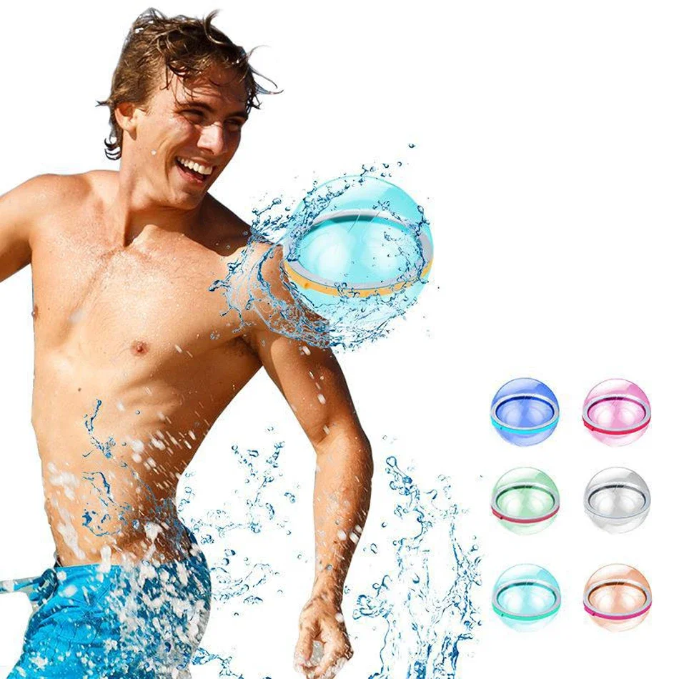 4-50pcs boule d'eau magnétique en Silicone réutilisable ballons d'eau réutilisables jeux de piscine jouets de piscine jouets de piscine gonflable jeu d'eau