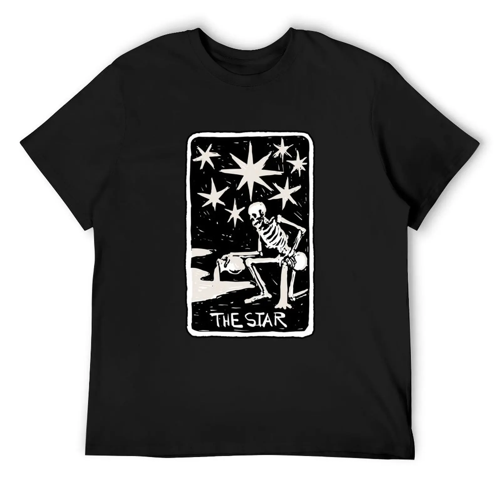 

The Star Skeleton Tarot Card T-Shirt hippie clothes summer top men graphic t shirts