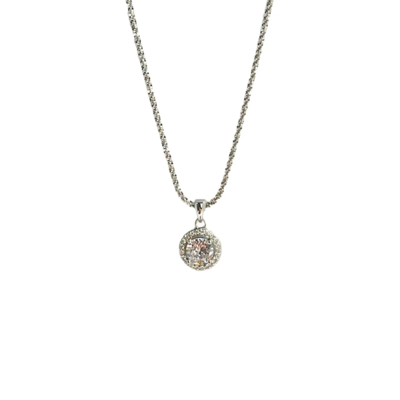 النمط الأوروبي والأمريكي تألق حقيبة مستديرة الزركون قلادة عصرية متعددة الاستخدامات سلسلة الترقوة المتقدمة #5