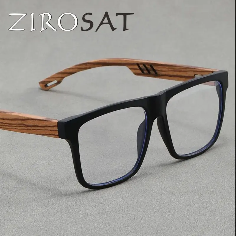 

ZIROSAT New 1008 anti blue Ultralight TR90 Myopia Glasses Retro Square Optical Prescription Eyeglasses Frame For Men Or Women