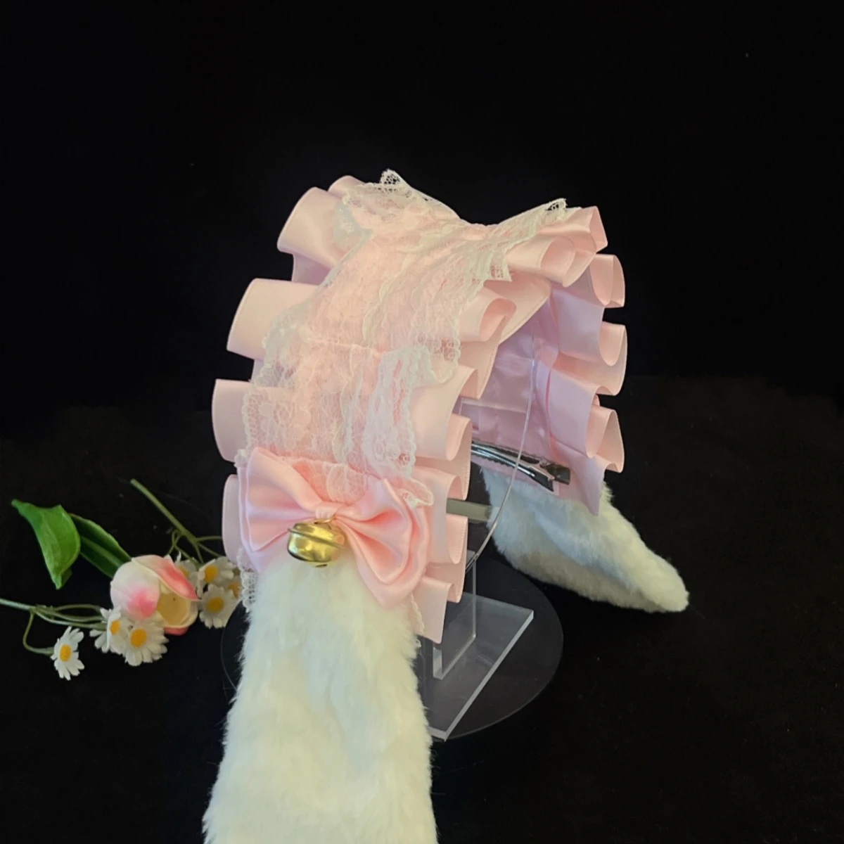 Japanse Konijn Oor Lolita Kant Boog Hangoor Bunny Oren Hoofdband Haarband Kawaii Cosplay Haaraccessoires D840