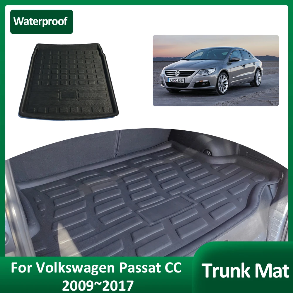 Car Trunk Mat For Volkswagen VW Passat CC 2009~2017 2010 2011 Luggage Rug Tray Waterproof Cargo Boot Pad Liner Cover Accessories