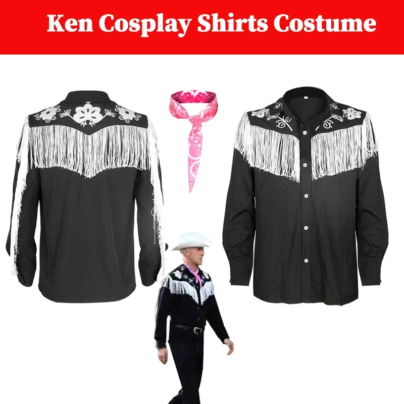 Film Barbei Ken Cosplay Men Fantasy Costume camicia sciarpa abiti adulto maschio travestimento abiti moda ragazzo Halloween Carnival Suit