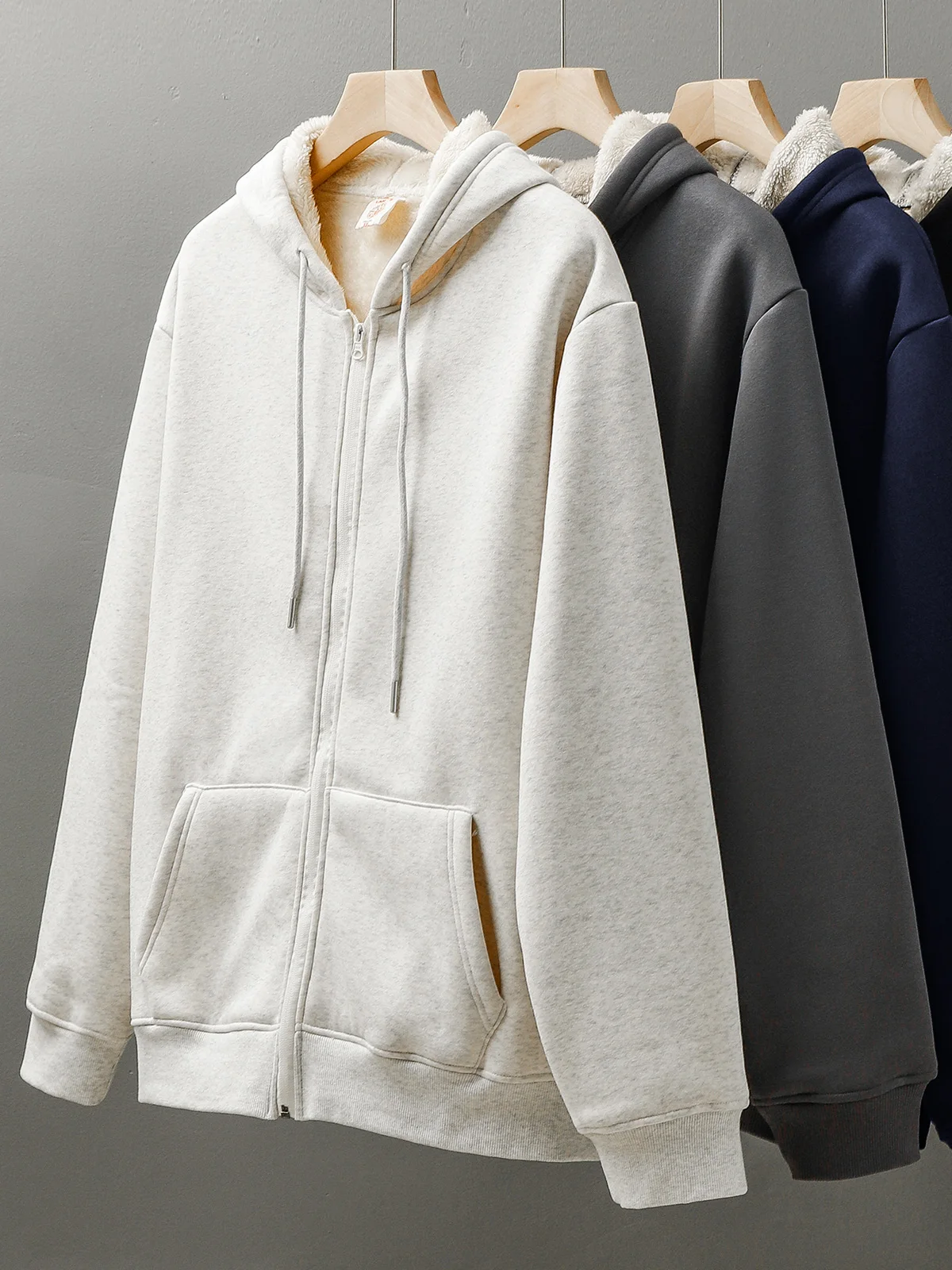 Dukeen-パッド付きメンズフリースパーカー、カジュアルコート、特大の服、無地、壊れた、ベーシックジッパー、和風、冬