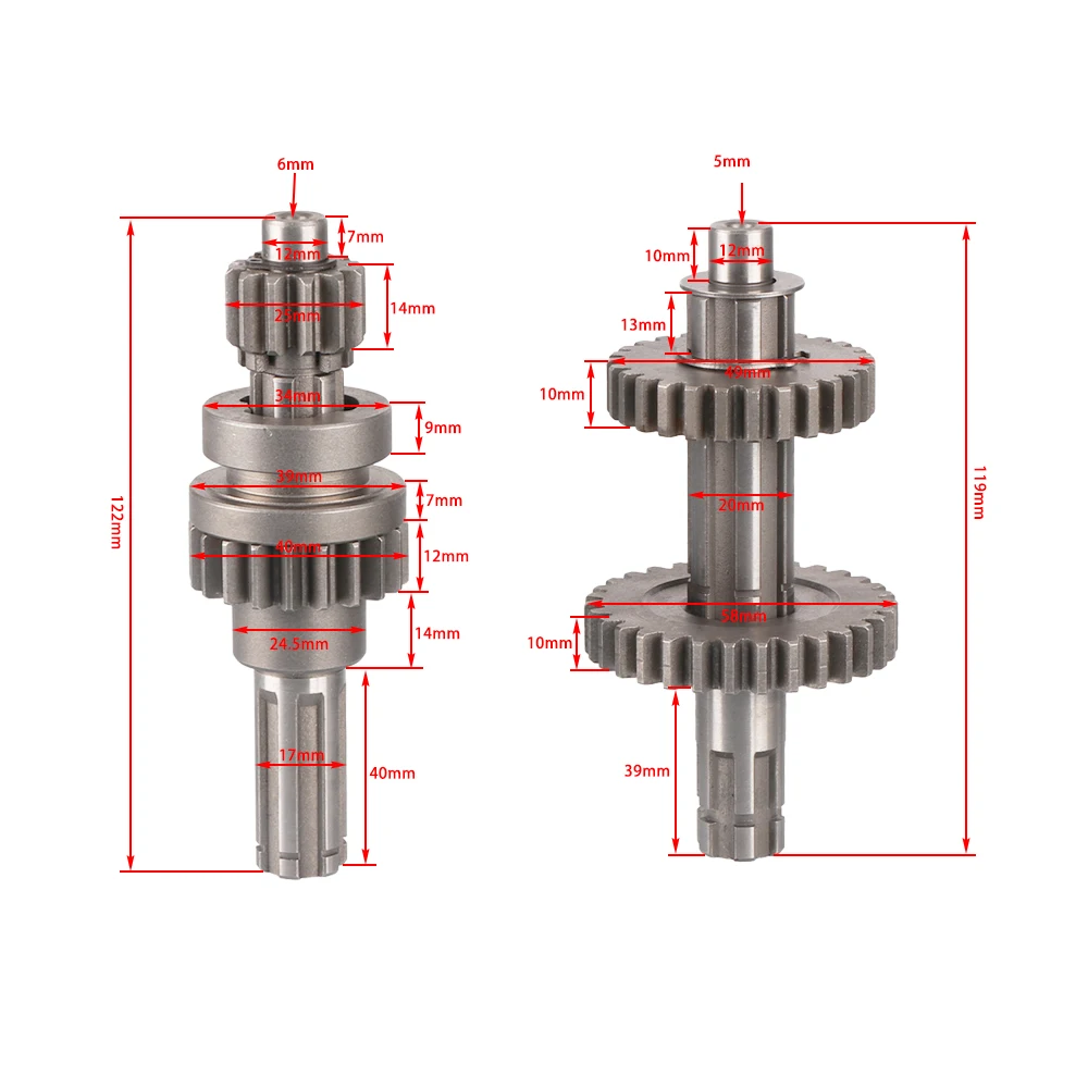 

ATV Transmission Gearbox 50cc 70cc 90cc 110cc 1+1 Main and Secondary Shafts for Pit Bicycles Karts Motorcycle Engine Accessories