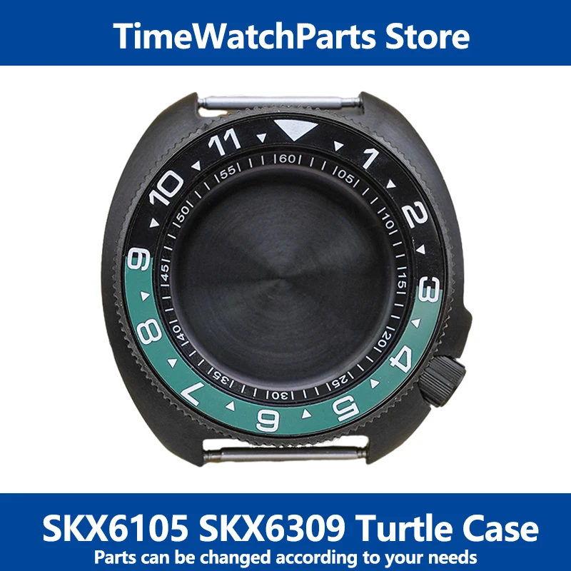 

SKX6105 SKX6309 Turtle Watch Cases 44mm Black Turtle Cases For NH35 NH36 Movement Bezel Insert Seiko Dive Men Watch Mod Parts