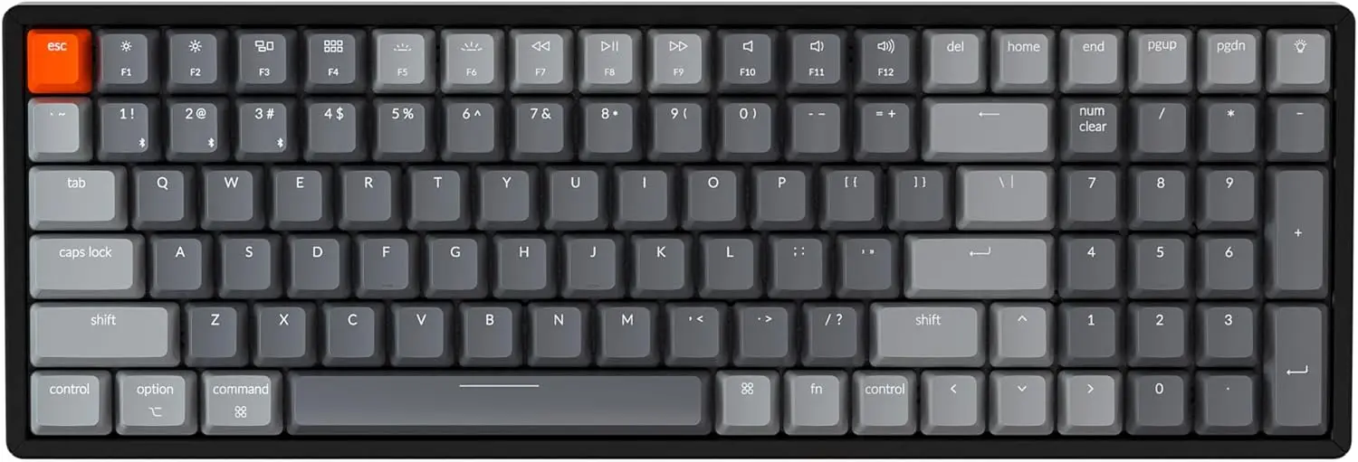 Compact 100-Key Wireless Mechanical Keyboard with RGB Backlit, Gateron Brown Switches for Mac/Windows Gaming