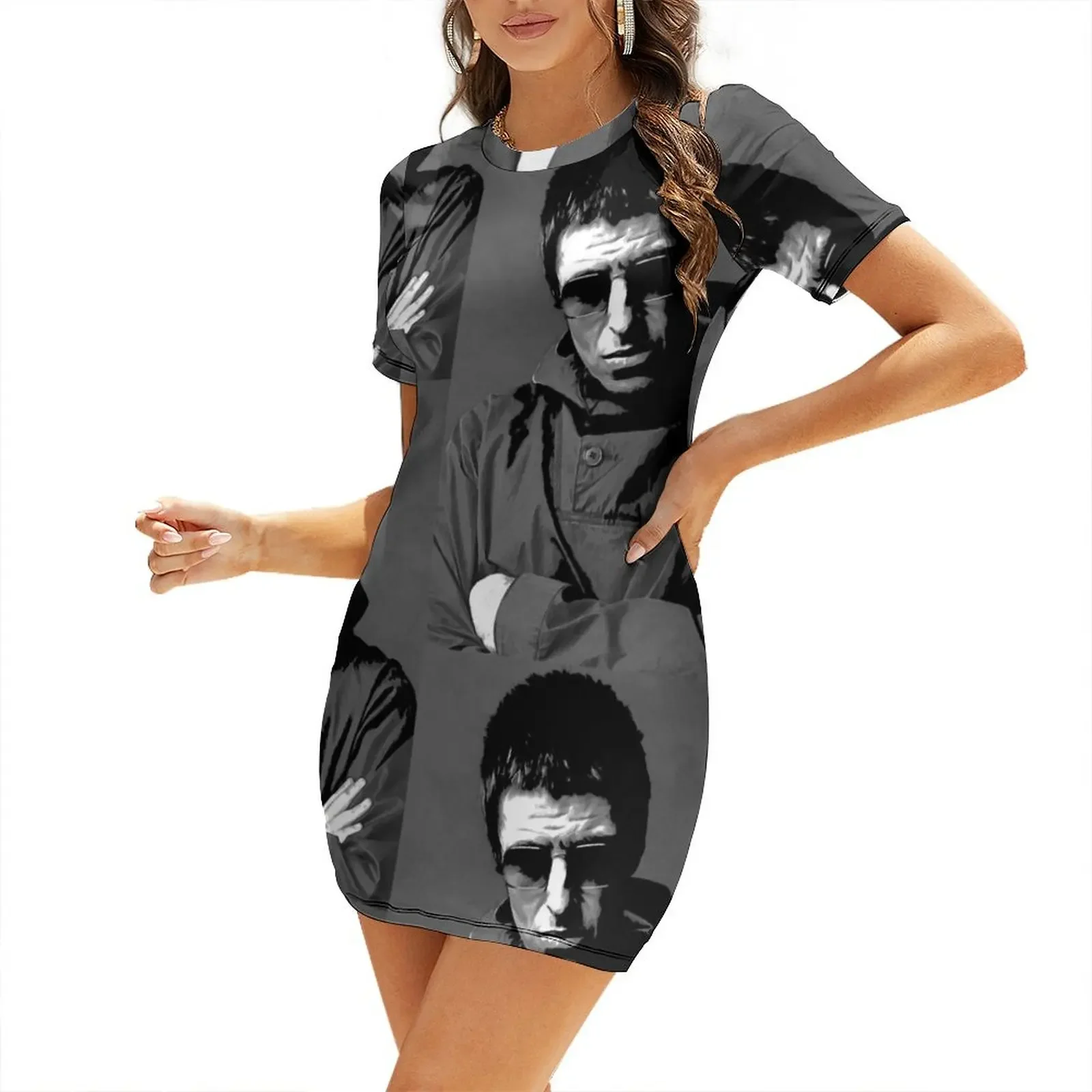 

Liam Gallagher #2 Short-Sleeved Dress Aesthetic clothing Summer dresses for women