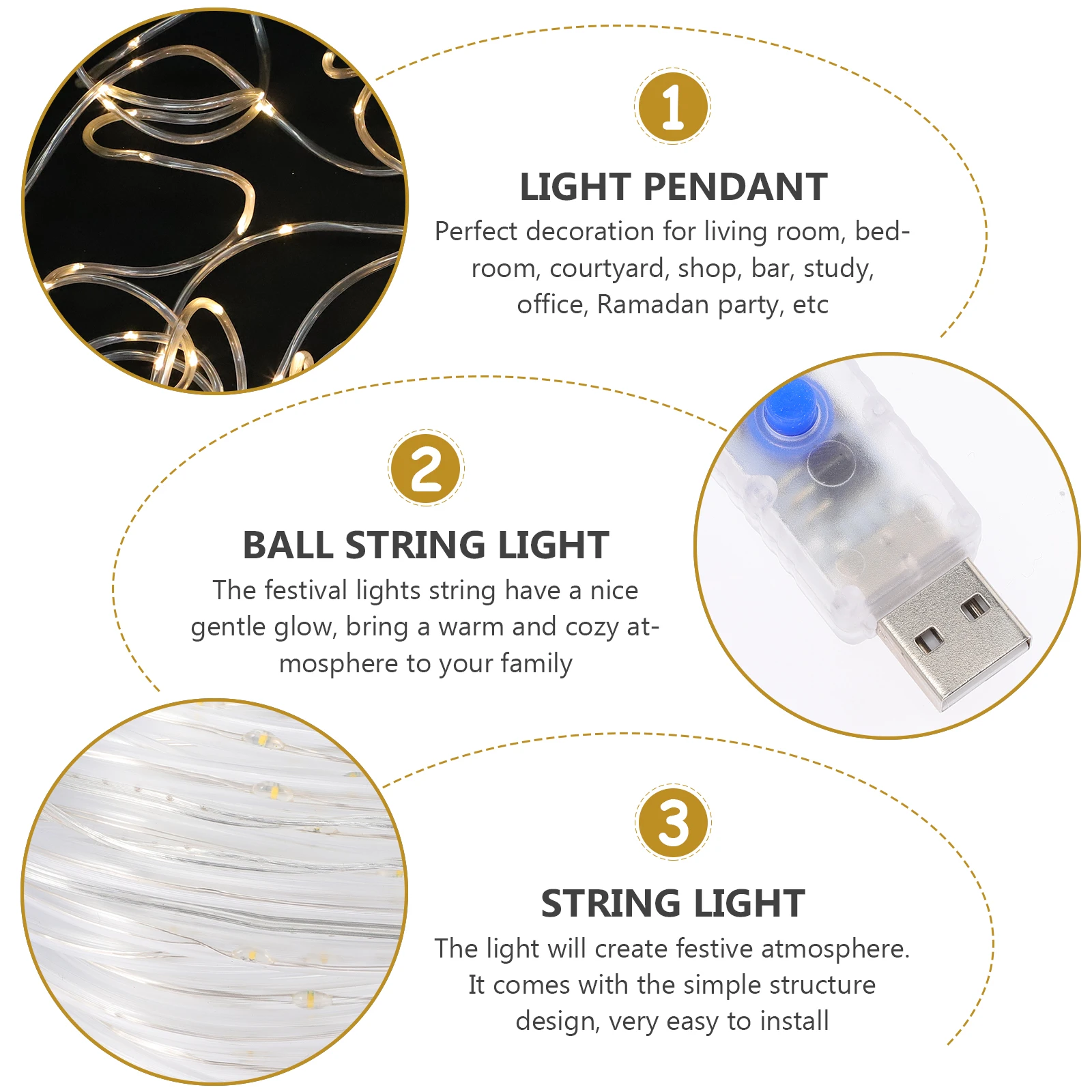 LED Light Unique Shape Rope Lights Decorative Outdoor Waterproof Plastic Rope Lights Festive Daily Home Party Bar