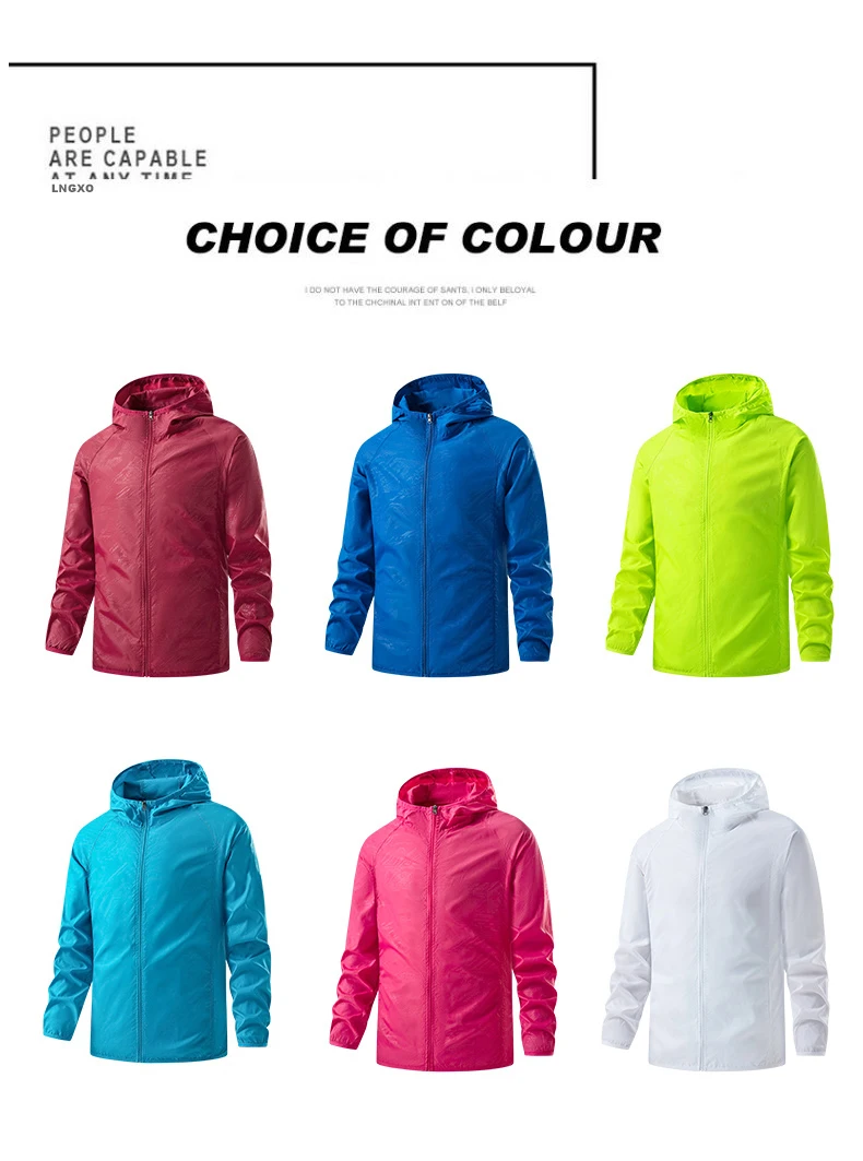 LNGXO Männer Frauen Wandern Jacken Wasserdicht Sonnenschutz Windjacke Camping Klettern Outdoor Regen Mantel Unisex Tragbare Kleidung – Detail 15
